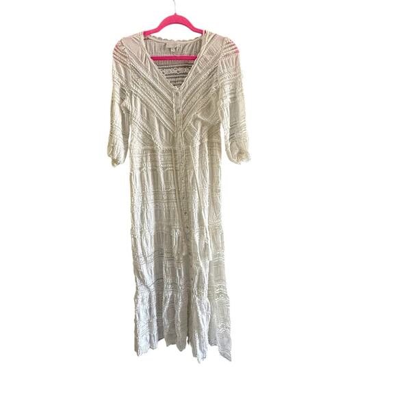 A Collective Story Women's White Ebba Eyelet Lace Maxi Dress Size Medium - Picture 2 of 11
